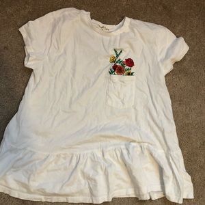 Urban Outfitters Peplum Shirt w/ Floral Decal
